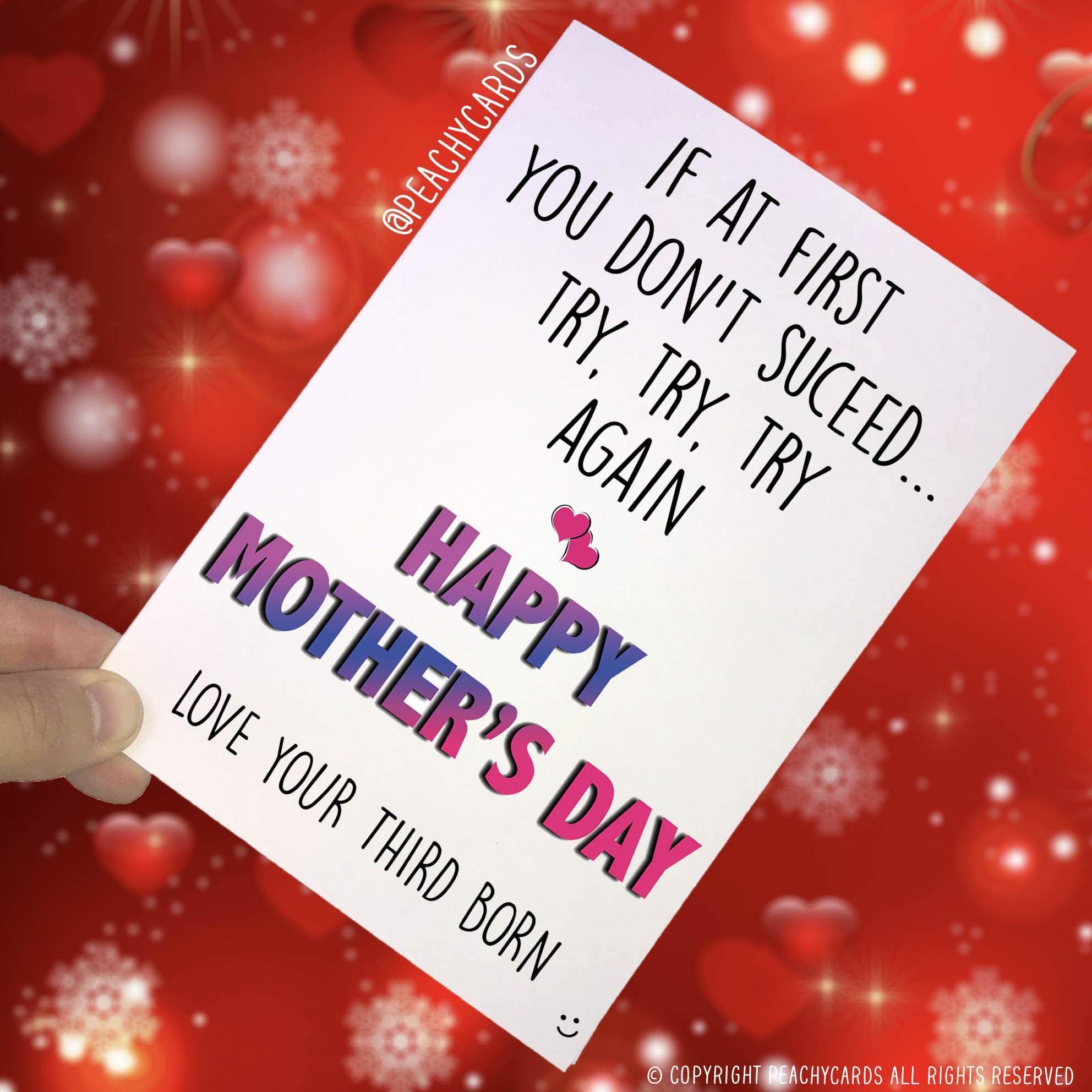 Funny Mother's Day Card Funny Card for Mum Card for Mom Mothers Day Card Funny Card, Card for Her Funny Sibling Card Third Born Child PC256