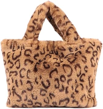 leopard fur shoulder bag
