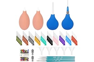 LAMPTOP 164 Pcs Pottery Tools Supplies Slip Trailing Bottles Ceramic Precision Tips Applicator Set, Earthenware Ornament Tool