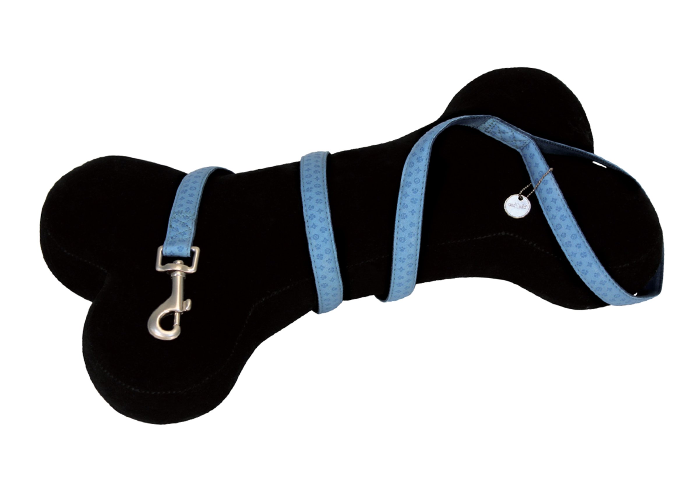 Croci My Lord Leatherette Lead Leash, 120 mm x 20 mm, Light Blue