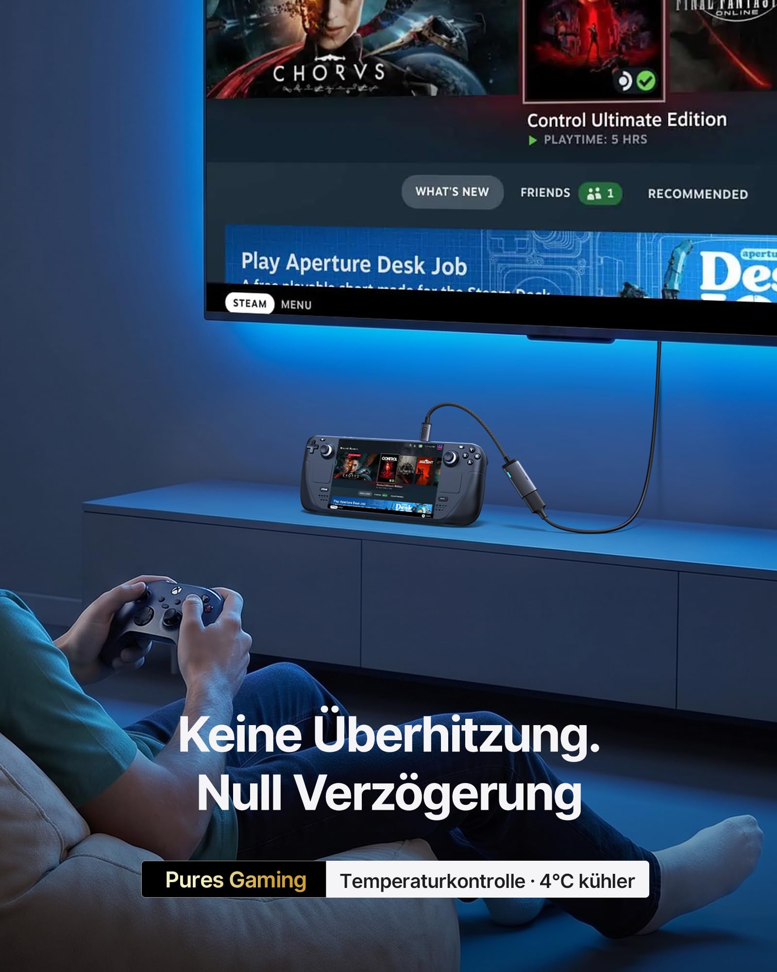 INIU USB C auf HDMI Adapter, Offiziell HDMI-zertifiziert mit intelligenter Diagnose-LED, 4K@60Hz kompatibel mit Thunderbolt 3/4 für MacBook Neo iMac iPad iPhone 17 16 Samsung Steam Deck Gaming-Monitor 5