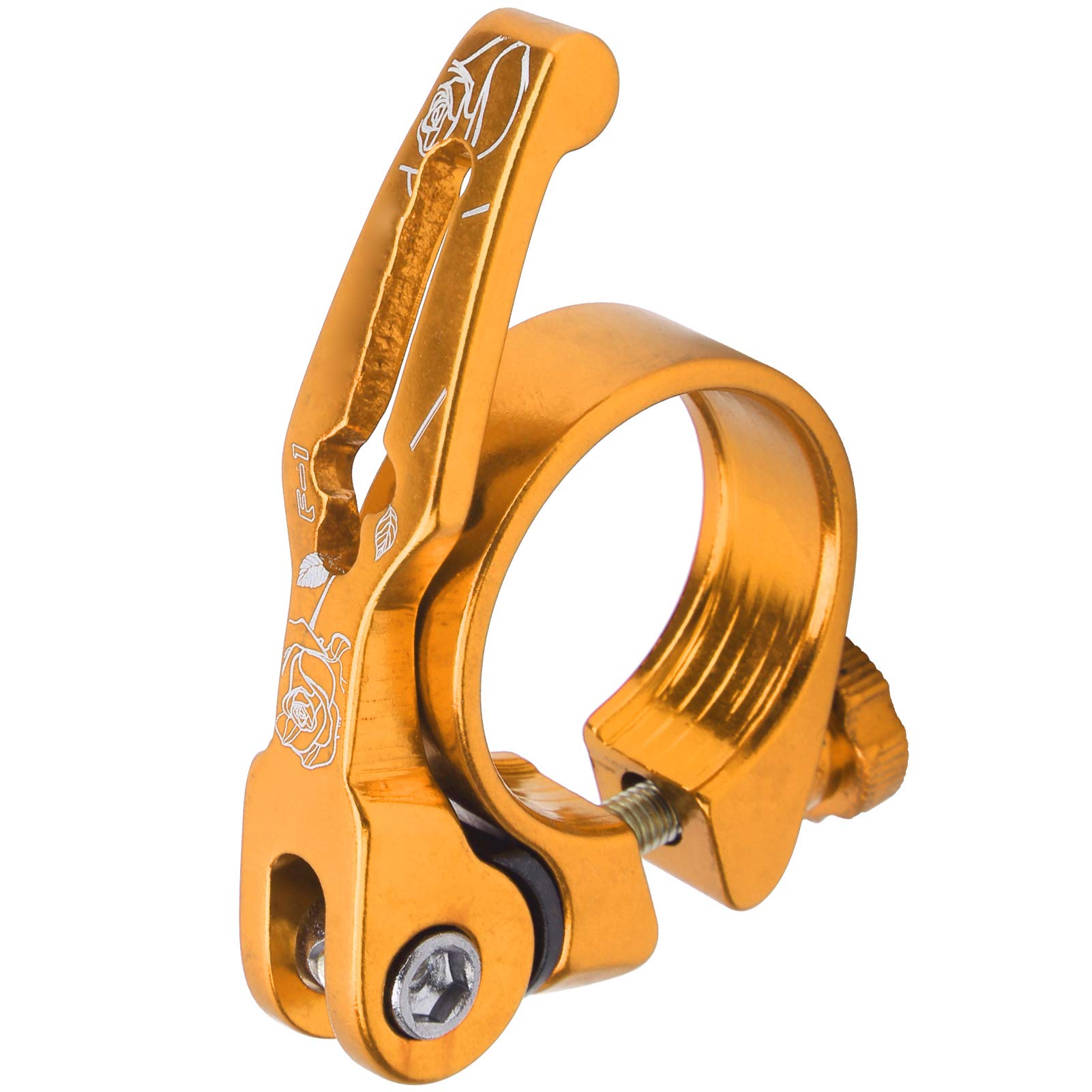 Bike Seat Clamp 31.8mm, Quick Release Seatpost Collar Seatpost Clamp for Mountain Bike Road Bike (Orange)