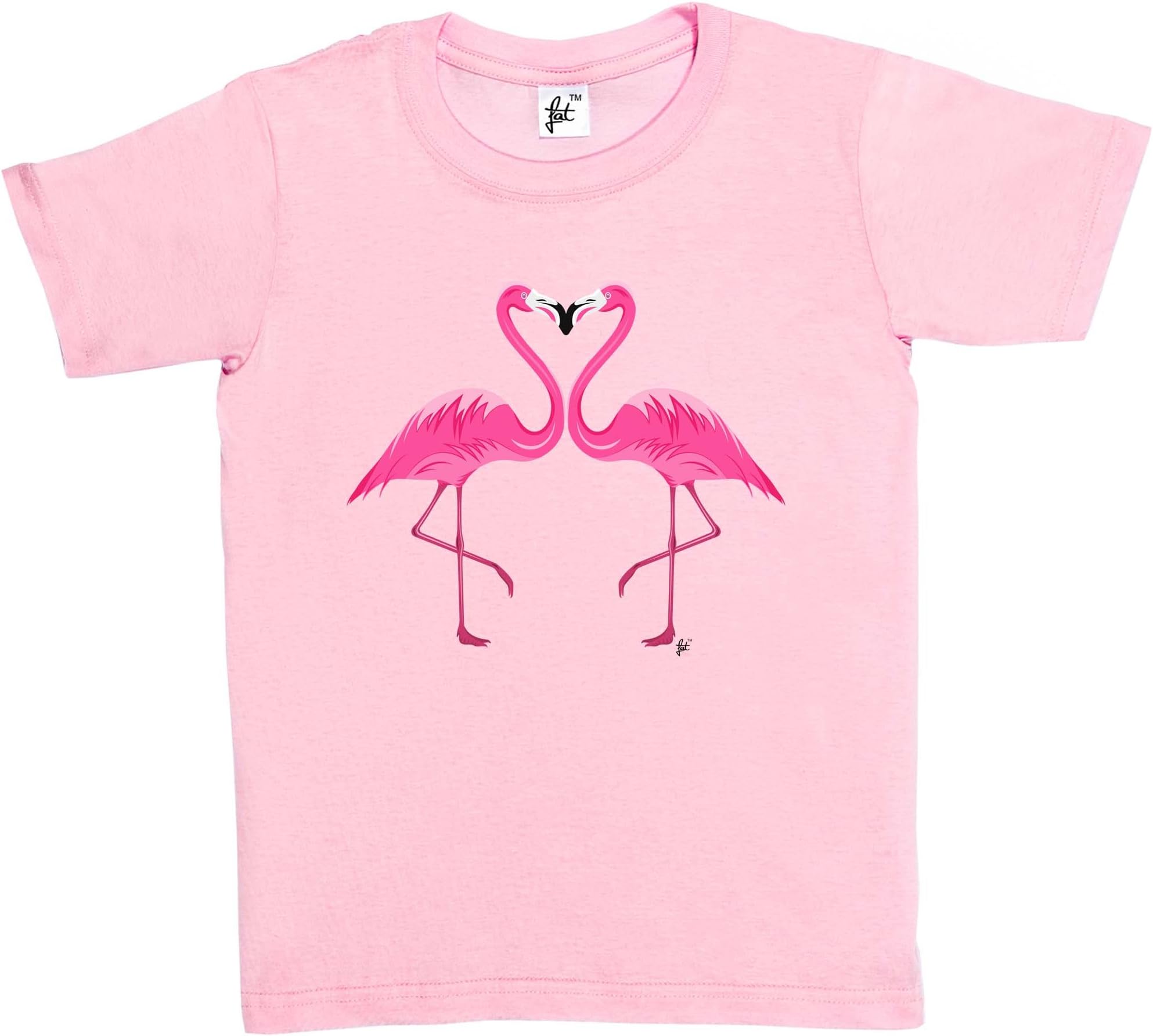 Fancy A Snuggle Flamingos in Love Making A Flamingo Heart Kids Girls T-Shirt Baby Pink