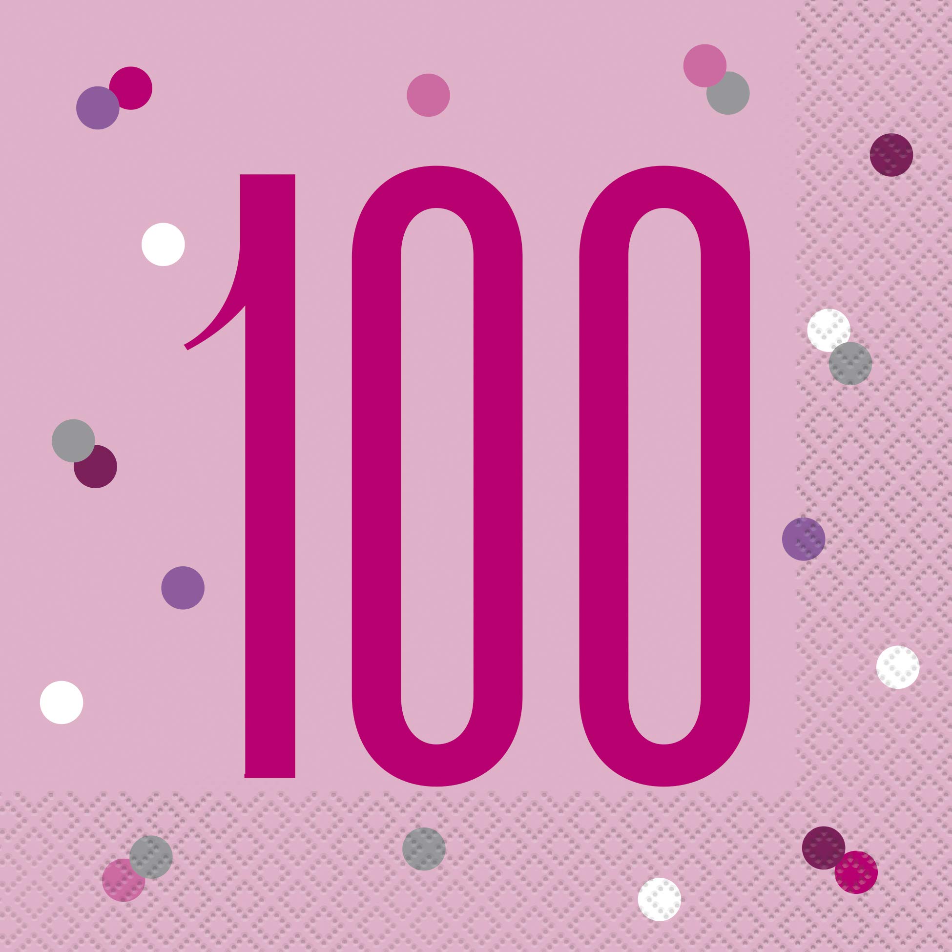 "100" Lunch Paper Napkins - 6.5" x 6.5" | Glittery Pink | 16 Pcs.