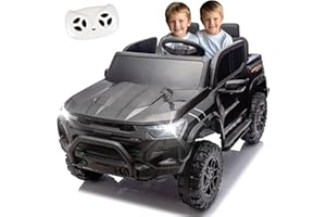 Bluefun 24V Power Wheels 2 Seater Kids Ride On Car Truck,Parent Remote Control,4WD 800W Motor,3 Adjustable Speeds for Ages 3+,Built-in Music Player,Kids Electric Ride On Toys with Easy Assembly