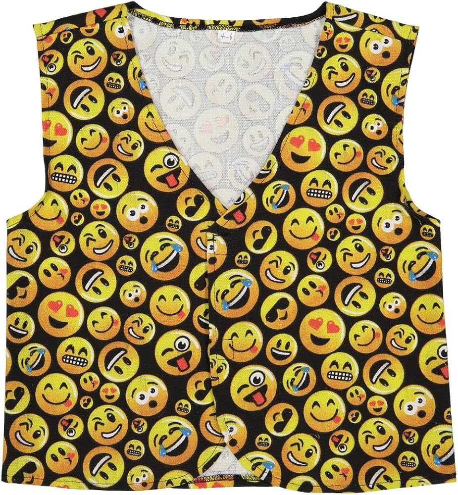 Dress Up America Smiling Faces Printed Vest for Adults - Beautiful Dress Up Set for Role Play, Multicolour, L-XL - Image 4