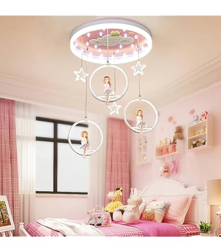 Deco Express Childrens Ceiling Chandelier, Cute Unicorn Bedroom Decor For Girls - View #3