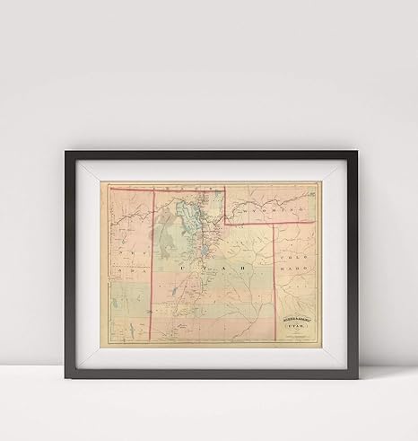 Amazon Co Jp Mapa Carto Llc 1875 アメリカ合衆国地図 ユタ州 題名
