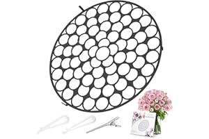 JAKY-GLOBAL Flower Arrangement Holder 6in Floral Grid Flower Frog Arranging Tool Wire Arranger Twist for Vase Floral Ikebana Stems Holder Bouquets Plant Fixation(6in Black)