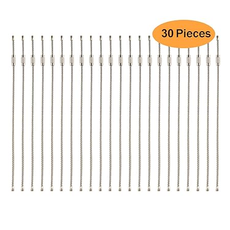 uooom 30 pcs alambre de acero inoxidable llavero Cable llavero ...