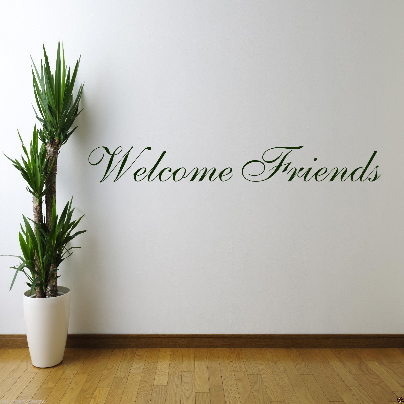 WELCOME FRIENDS Wall Art Sticker Kitchen Quote Decal Mural Stencil Transfer WSD601