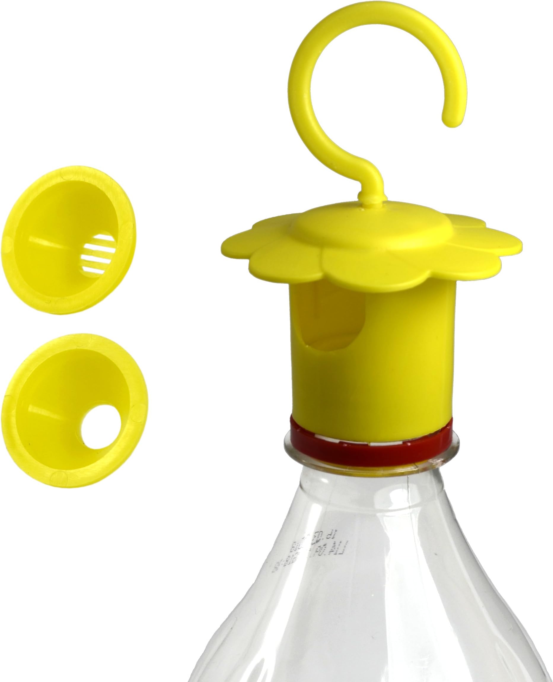 made2catch Pack of 4 Bottle Cap Fruit Fly and Wasp Traps - Outdoor+Indoor (Kitchen) Reusable Traps That Work - 2 Types of funnels for Fruit Flies+Wasps, Hornets,Yellow Jackets - Catcher for Bottle