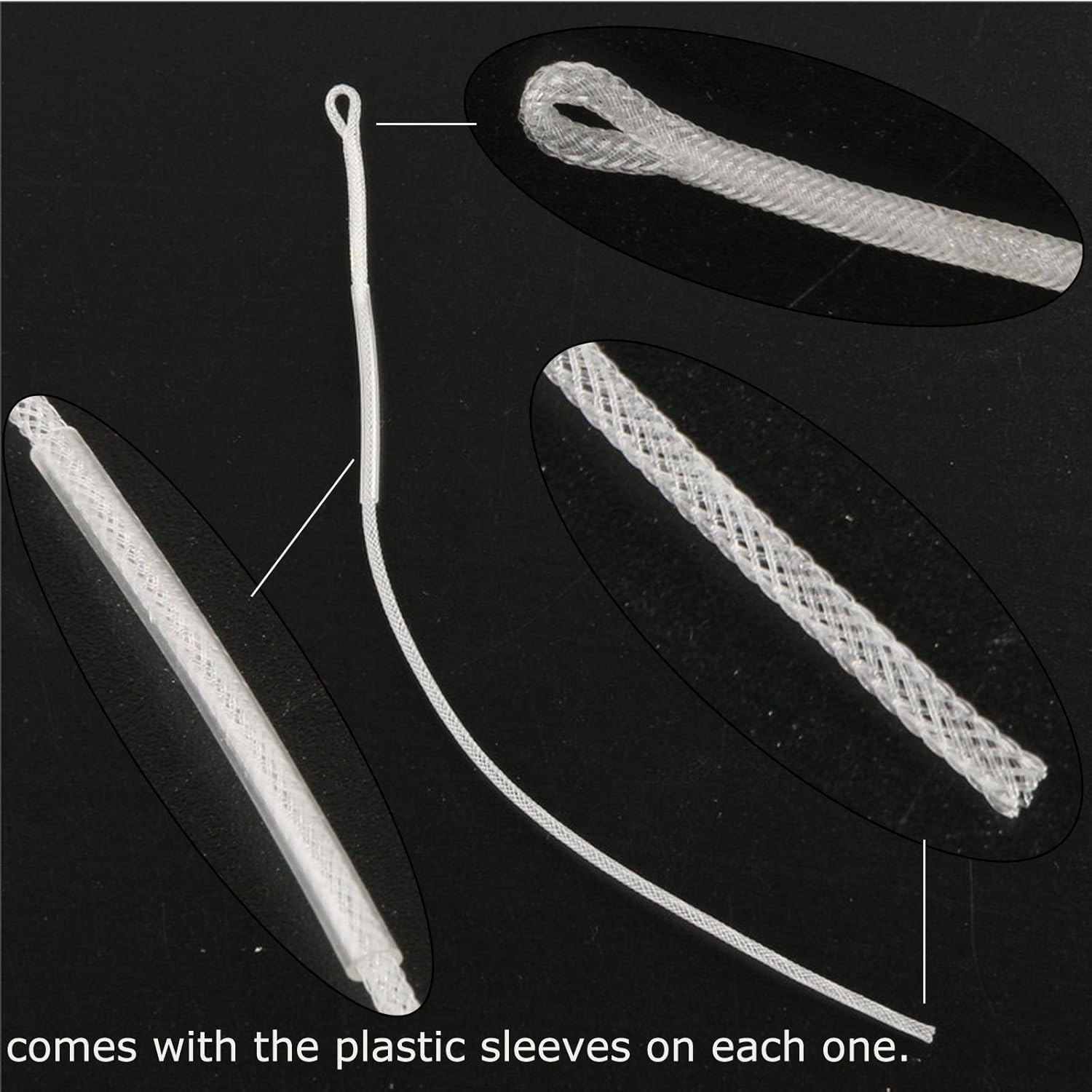 MagiDeal 10pcs Braided Fly Fishing Line Leader Loop Connectors White