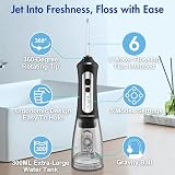 Water Flosser Portable Oral Irrigator 5 Modes 300ML Tank Black view 3