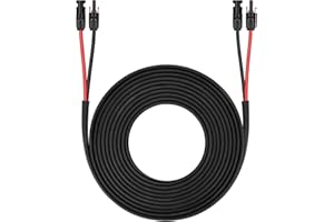 Shirbly Solar Panel Extension Cable - 25FT 10AWG(6mm²) Solar Panel Wire Twin with Female and Male Connector, Tinned Copper PV Wire for Home Boat RV Solar Panel Outdoor (10AWG 25FT)