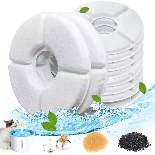 Drinking Fountain Filter, Drinking Fountain for Cats, Replacement Filter for Drinking Fountain for Cats and Dogs, Cat Fountain Replacement Filter Pet Filter Water Fountain Drinking Fountain Pack of 10