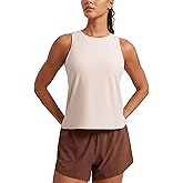 CRZ YOGA Cloudweight Crew Neck Workout Tanks Lightweight Athletic Gym Tops for Women Soft Basic Running Sleeveless Shirts