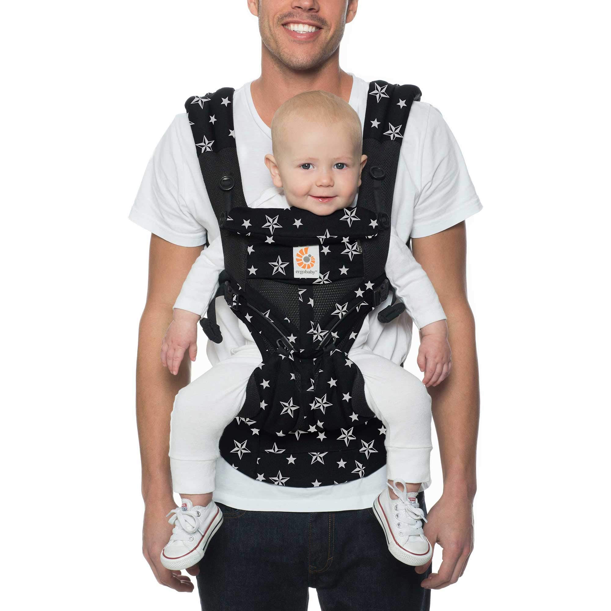 Ergobaby Omni 360 All-Position Baby Carrier for Newborn to Toddler with Lumbar Support & Cool Air Mesh (7-45 Lb), Black Stars