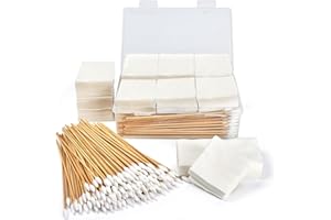 PINGMIC Gun Cleaning Kit Supplies - 2"x2" Lint Free Cleaning Patches and 6" Gun Cotton Swabs, Fits Most 9mm/.30-45 Caliber Pistol & Rifle