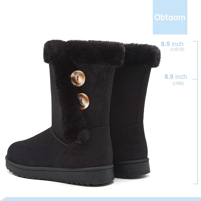Obtaom Womens MId Calf Winter Anti Slip