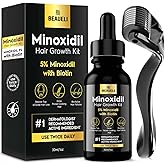 Beaueli Minoxidil Beard Growth Kit For Men and Women, Hair Loss and Hair Regrowth Treatments, Minoxidil 5%, Black