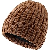 Home Prefer Mens Winter Hat Wool Fleece Lined Knit Beanie Hat Warm Stocking Caps