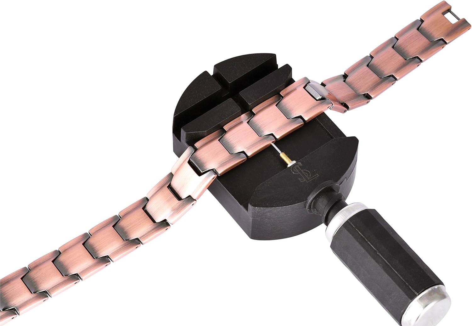 Elegant Mens Double Magnet Wide Copper Magnetic Therapy Bracelet Pain Relief for Arthritis and Carpal Tunnel: Health & Personal Care