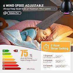 Ceiling Fans with Lights- 52" RGB Low Profile