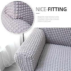NICEEC Loveseat Slipcover Grey Loveseat Cover 1
