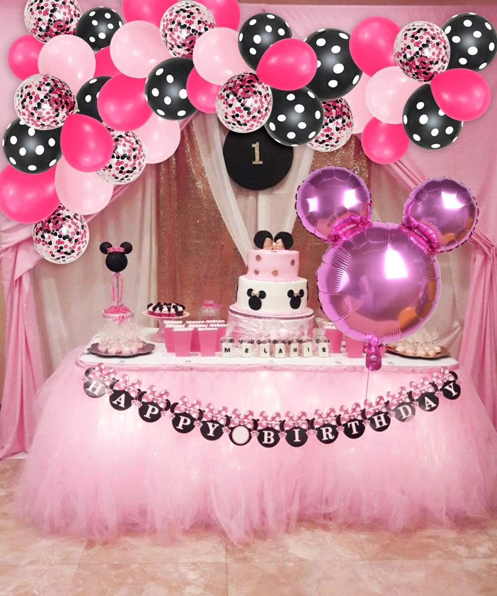 Kreatwow Decorations D Anniversaire Sur Le Theme Minnie Kit Sur Le Theme Minnie Ballland Garland Arch Pour Anniversaire Fournitures De Fete De Douche Amazon Fr Jeux Et Jouets