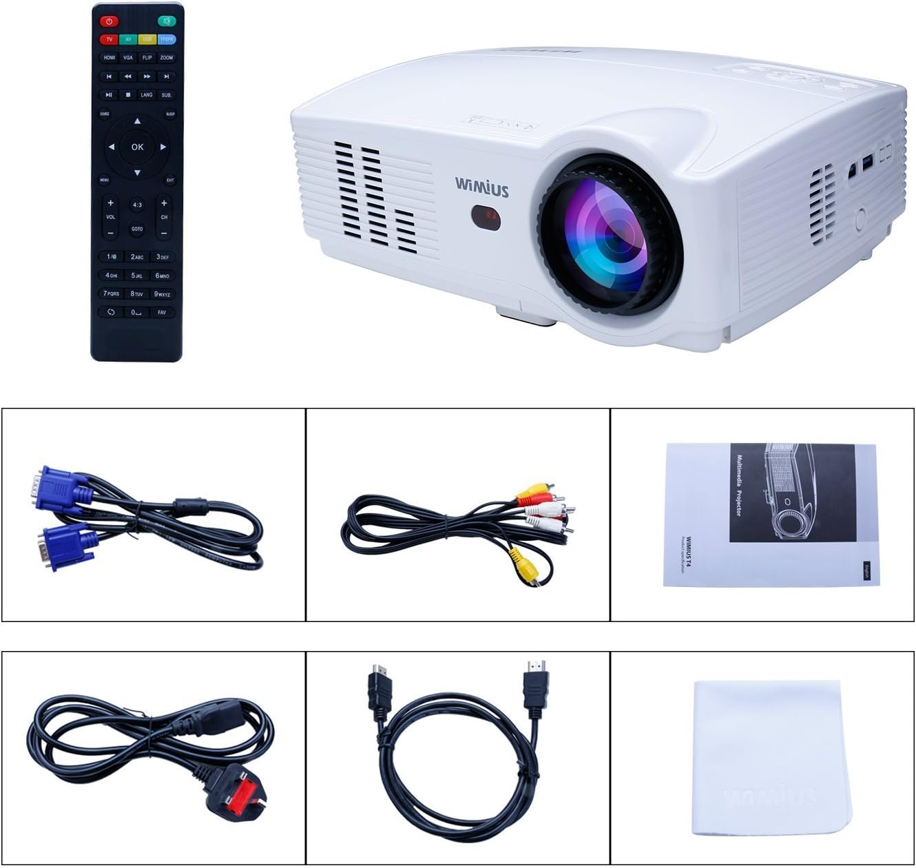 Proyector, Proyectores Full HD LED 3200 Lúmenes 1080P Video ...