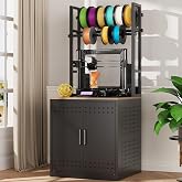 Eltean 3D Printer Stand with Filament Storage &amp; 4 Adjustable Filament Racks | Heavy duty 3D printer table workbench with 3-Tier storage for workshop,office,studios to organize printing supplies neatly