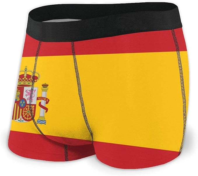 Adamitt Spanish Flag Men's Boxer Briefs Regular Soft Breathable