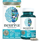 NEURIVA Plus Brain Supplement for Memory, Focus & Concentration + Cognitive Function with Clinically Tested Nootropics Phosph