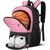 OCKLILY Basketball Backpack - Large Sports Equipment Bag with Ball Holder & Shoe Compartment, Sport Bags for Basketball, Soccer, Volleyball, Gym, School and Travel