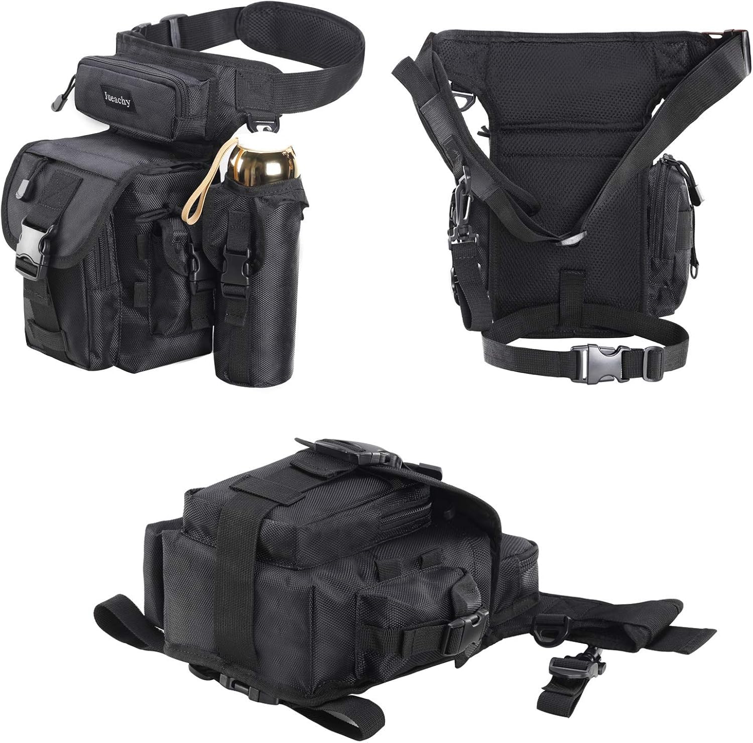 Drop Leg Bag for Men Tactical Metal Detecting Thigh Pack with Water Bottle Pouch : Clothing