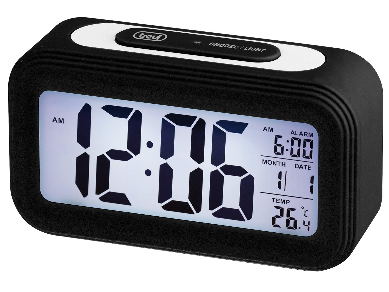 Trevi SLD 3068 S Digital Alarm Clock Black – Alarm Clock (Digital Alarm Clock, Rectangle, Black, 0.1 °C, °C, Contemporary)