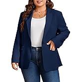Cicy Bell Womens Plus Size Casual Blazers Lapel Long Sleeve Work Office Suit Jackets Open Front Curvy Blazers