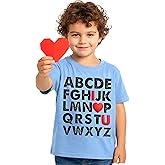 Tstars ABC I Love You Kids Valentine Shirt - Alphabet Heart Graphic Tee for Toddlers, Boys and Girls