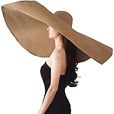 Oversized Beach Straw Hats for Women Floppy, Extra Large Sun Visor Hat Wide Brim Summer Roll Up Big Beach Hat Women Foldable