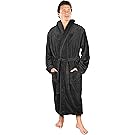 NY Threads Men's Fleece Bathrobe (Large/X-Large, Grey) - Shawl Collar Ultra-Soft Spa Robe- Comfortable, Absorbent and Durable - by