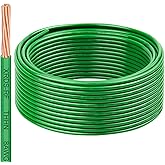 8 AWG THHN Stranded Bare Copper Wire 50FT Green Grounding Wire, Electrical Wire, 600V Rated Building Wire, Ideal for Panel Wiring, Grounding, Lighting Circuits, Control Systems