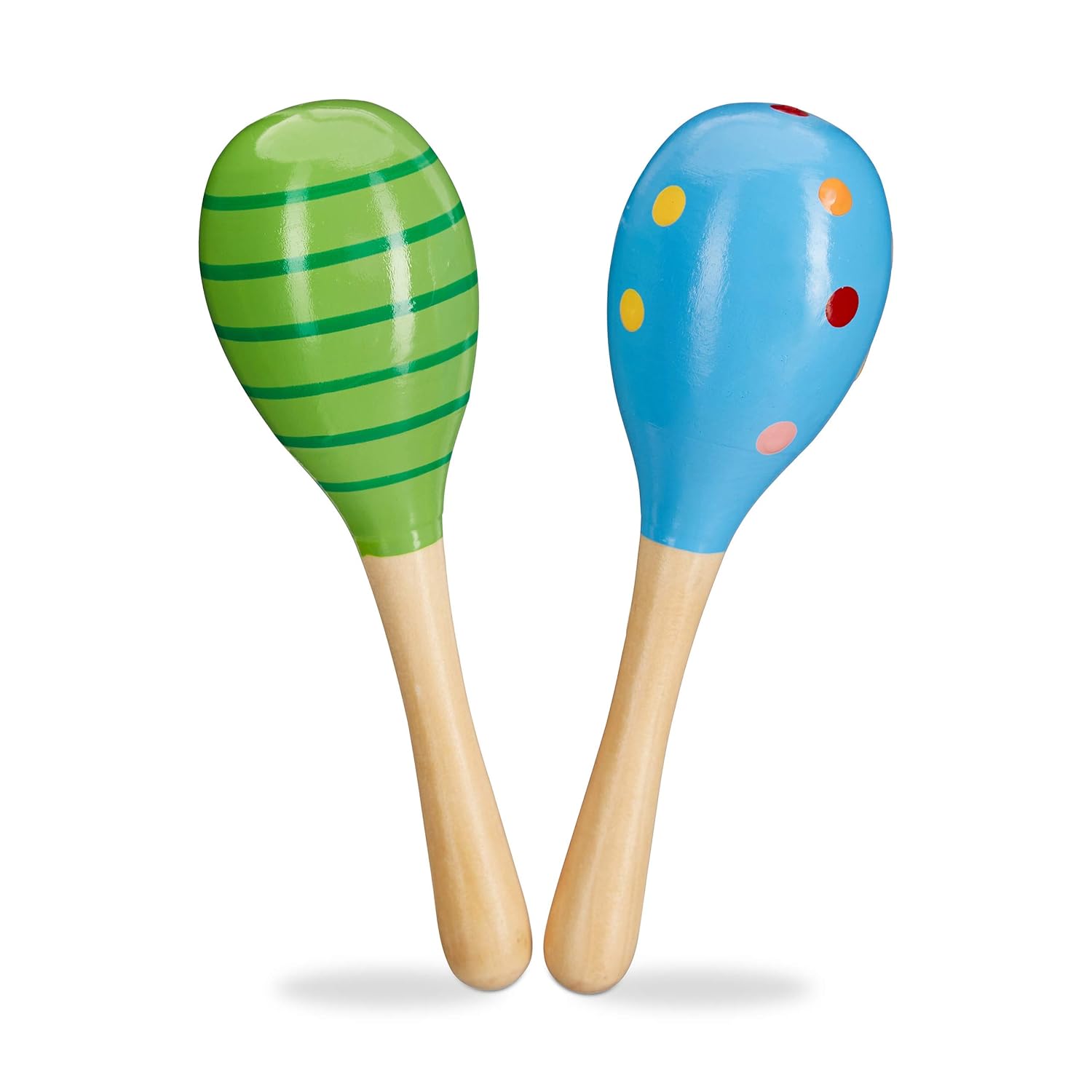 Relaxdays 10024592 Maracas Holz 2er Set, Rassel, pädagogisch wertvolles