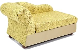 Moots Cleopatra Pet Chaise Lounge Bed Elegant Metallic Gold, Medium