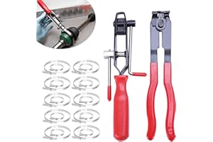KYTREE 22Pcs CV Boot Clamp Pliers Set Cv Axle Removal Tool Cv Joint Ear Clamp Banding Tool Automotive Hose Axle Plier (2Pcs Clamp Pliers + 10 Pairs Adjustable CV Boot Clamps)