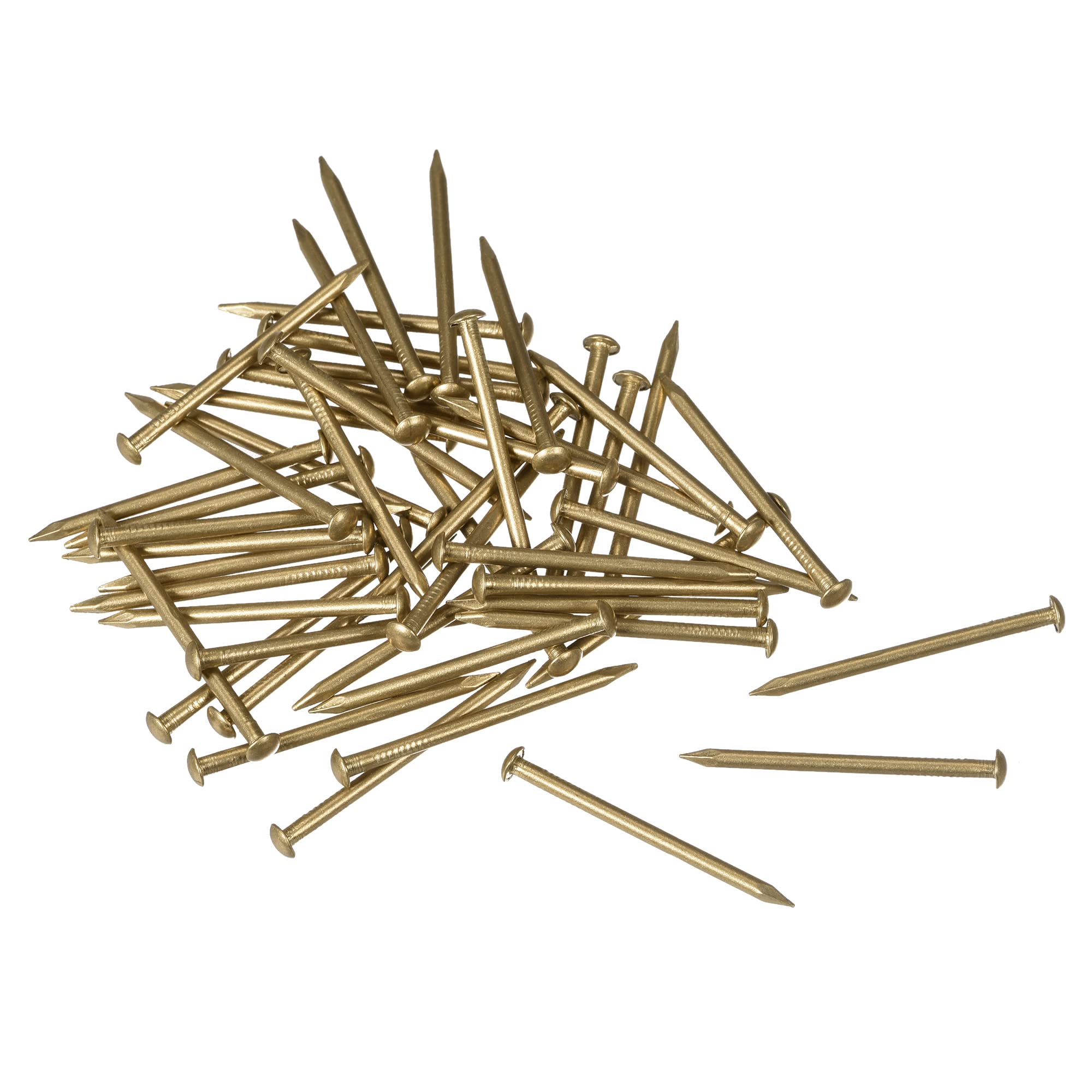 sourcing map Small Tiny Brass Nails 1.5x25mm for DIY Decorative Pictures Wooden Boxes Household Accessories 50pcs