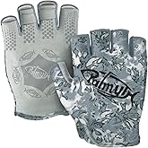 Palmyth Stubby UV Fishing Gloves Sun Protection Fingerless Glove Men Women UPF 50+ SPF for Kayaking, Paddling, Canoeing, Rowing, Driving