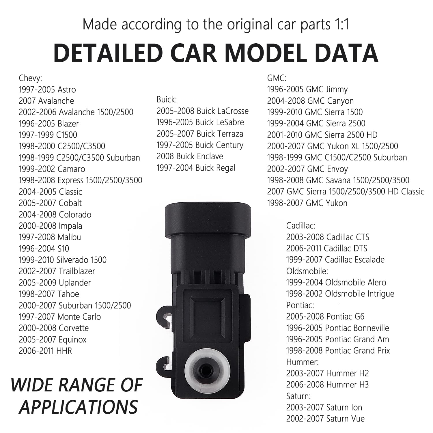 162999 Sensor Mua Fuel Tank Pressure Sensor OEM# 16238399,16196060,12219388Fuel ...