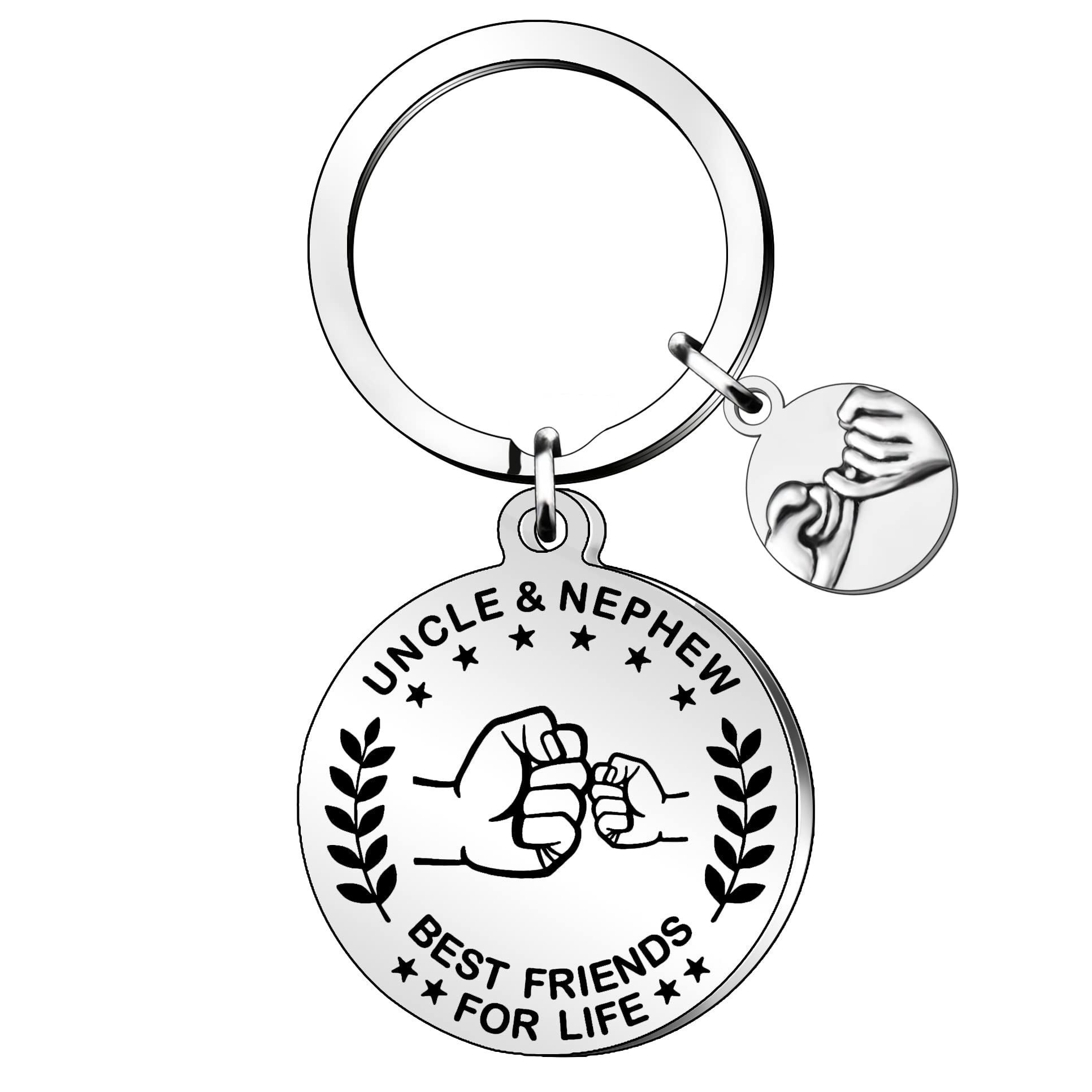 QMVMV To My Uncle Aunt and Nephew Niece Keychring Best Friend for Life Key Chains Gifts for Birthday Christmas Presents (Uncle Nephew)