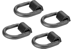 BOKE YOUNG 1/2" 12000 lbs Heavy Duty Weld-On Forged Steel D-Rings Tie Anchor Tie Ring for Securing ATV, UTV, Riding Lawn Mowers and Other Heavy Cargo, 4 Pack